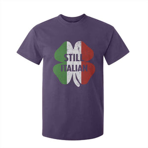 Funny St Patricks Day Italian T Shirt For Kid Retro Vintage Shamrock Italy Flag TS10 Purple Print Your Wear