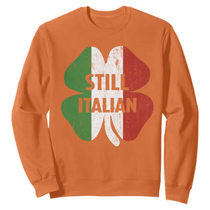 Funny St Patricks Day Italian Sweatshirt Retro Vintage Shamrock Italy Flag TS10 Orange Print Your Wear