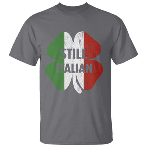 Funny St Patricks Day Italian T Shirt Retro Vintage Shamrock Italy Flag TS10 Charcoal Print Your Wear