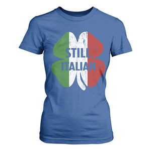 Funny St Patricks Day Italian T Shirt For Women Retro Vintage Shamrock Italy Flag TS10 Royal Blue Print Your Wear
