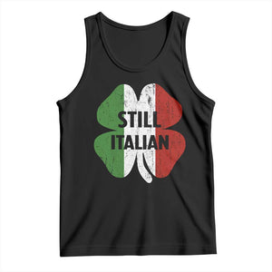 Funny St Patricks Day Italian Tank Top Retro Vintage Shamrock Italy Flag TS10 Black Print Your Wear