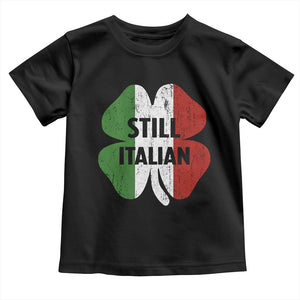 Funny St Patricks Day Italian Toddler T Shirt Retro Vintage Shamrock Italy Flag TS10 Black Print Your Wear