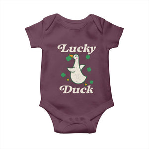 Lucky Duck Baby Onesie St Patricks Day Shamrock Irish TS10 Maroon Print Your Wear