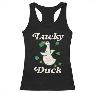 Lucky Duck Racerback Tank Top St Patricks Day Shamrock Irish TS10 Black Print Your Wear