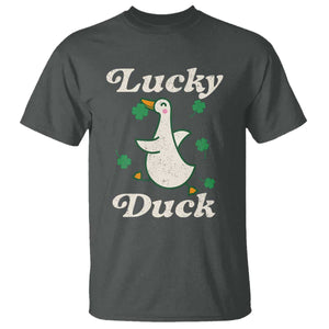 Lucky Duck T Shirt St Patricks Day Shamrock Irish TS10 Dark Heather Print Your Wear