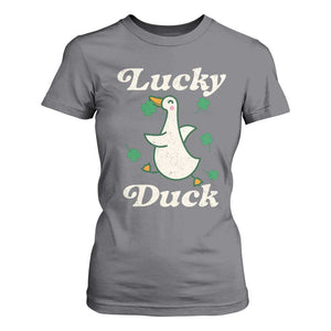 Lucky Duck T Shirt For Women St Patricks Day Shamrock Irish TS10 Charcoal Print Your Wear