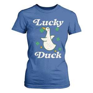 Lucky Duck T Shirt For Women St Patricks Day Shamrock Irish TS10 Royal Blue Print Your Wear