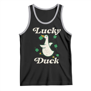 Lucky Duck Tank Top St Patricks Day Shamrock Irish TS10 Black Athletic Heather Print Your Wear