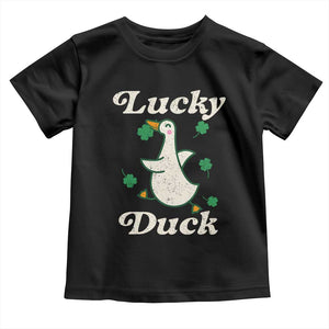 Lucky Duck Toddler T Shirt St Patricks Day Shamrock Irish TS10 Black Print Your Wear