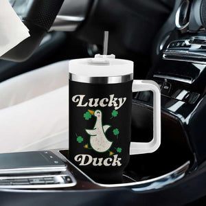 Lucky Duck Tumbler With Handle St Patricks Day Shamrock Irish TS10 Print Your Wear