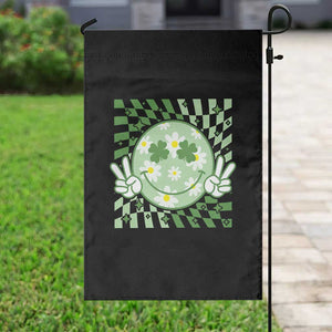 Retro Groovy Shamrock Smile Face St Patricks Day Garden Flag TS10 Print Your Wear