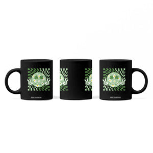 Retro Groovy Shamrock Smile Face St Patricks Day Coffee Mug TS10 Print Your Wear