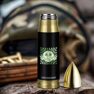 Retro Groovy Shamrock Smile Face St Patricks Day Bullet Tumbler TS10 Print Your Wear