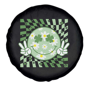 Retro Groovy Shamrock Smile Face St Patricks Day Spare Tire Cover TS10 Print Your Wear