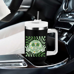 Retro Groovy Shamrock Smile Face St Patricks Day Tumbler With Handle TS10 Print Your Wear