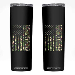 Wrestling American Flag Camo Wrestler Skinny Tumbler TS10 Black Print Your Wear