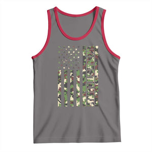 Wrestling American Flag Camo Wrestler Tank Top TS10 Deep Heather Red Print Your Wear