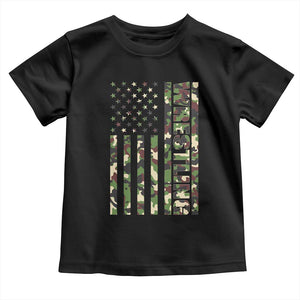 Wrestling American Flag Camo Wrestler Toddler T Shirt TS10 Black Print Your Wear