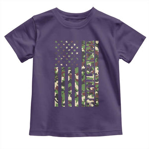 Wrestling American Flag Camo Wrestler Toddler T Shirt TS10 Purple Print Your Wear