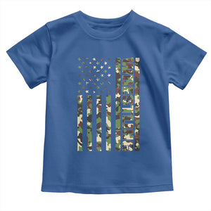 Wrestling American Flag Camo Wrestler Toddler T Shirt TS10 Royal Blue Print Your Wear