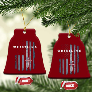 Christian Wrestling Ceramic Ornament Wrestler Faith Strength US USA Flag Christ Cross TS10 Print Your Wear