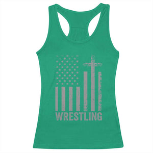 Faith Wrestling Racerback Tank Top Christian Wrestler American Flag Cross TS10 Irish Green Print Your Wear