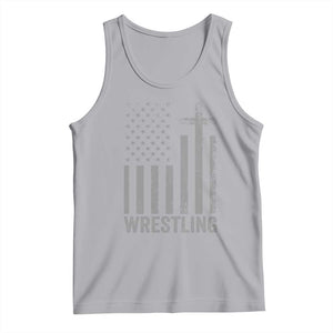 Faith Wrestling Tank Top Christian Wrestler American Flag Cross TS10 Athletic Heather Print Your Wear