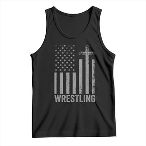 Faith Wrestling Tank Top Christian Wrestler American Flag Cross TS10 Black Print Your Wear