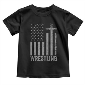 Faith Wrestling Toddler T Shirt Christian Wrestler American Flag Cross TS10 Black Print Your Wear