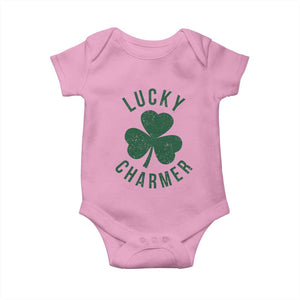 Funny Irish St Patricks Day Shamrock Baby Onesie Lucky Charmer TS10 Light Pink Print Your Wear