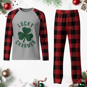 Funny Irish St Patricks Day Shamrock Plaid Pajama Set Lucky Charmer TS10 Buffalo Plaid Print Your Wear