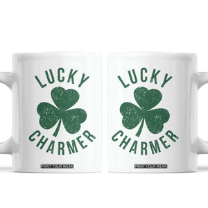 Funny Irish St Patricks Day Shamrock Coffee Mug Lucky Charmer TS10 White Print Your Wear