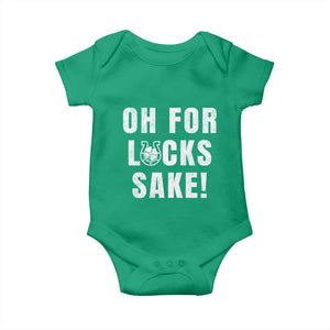 Funny Irish St Patricks Day Baby Onesie Oh For Lucks Sake Shamrock TS10 Irish Green Print Your Wear