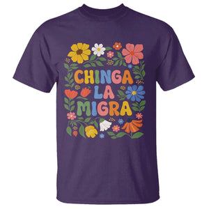 Chinga La Migra T Shirt Funny Boho Floral Resist Retro Pro Immigration TS10 Purple Print Your Wear