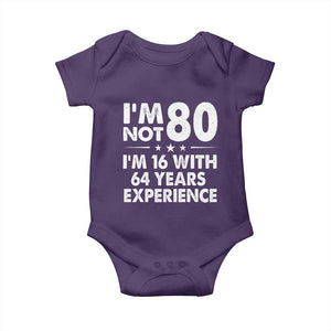 80th Birthday Baby Onesie Funny Saying Retro Vintage 80 Year Old Gift TS10 Purple Print Your Wear