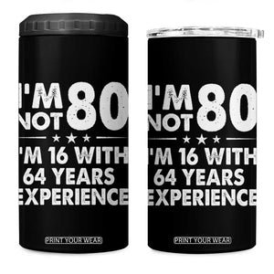 80th Birthday 4 in 1 Can Cooler Tumbler Funny Saying Retro Vintage 80 Year Old Gift TS10 One Size: 16 oz Black Print Your Wear