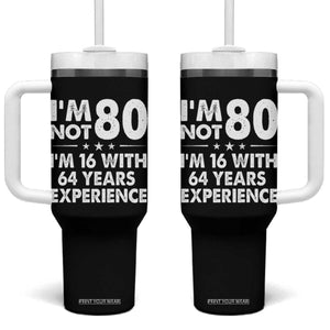 80th Birthday Tumbler With Handle Funny Saying Retro Vintage 80 Year Old Gift TS10 One Size: 40 oz Black Print Your Wear