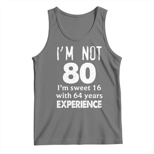 80th Birthday Tank Top Funny 80 Year Old Gift TS10 Black Heather Print Your Wear