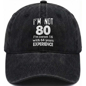 80th Birthday Washed Cotton Baseball Cap Funny 80 Year Old Gift TS10 Print Your Wear