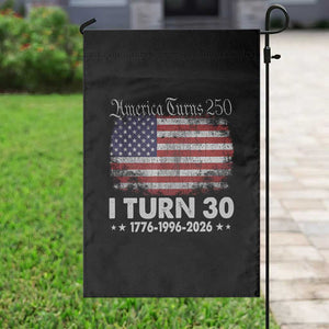 America Turns 250 I Turn 30 Garden Flag Vintage 1996 30th Birthday 250th Anniversary USA 30 Year Old Gift