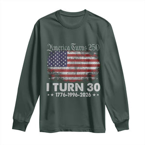 America Turns 250 I Turn 30 Long Sleeve Shirt Vintage 1996 30th Birthday 250th Anniversary USA 30 Year Old Gift