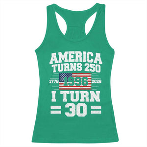 America Turns 250 I Turn 30 Racerback Tank Top Vintage 1996 30th Birthday 250th Anniversary USA Flag 30 Year Old Gift