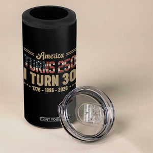 America Turns 250 I Turn 30 4 in 1 Can Cooler Tumbler Retro 1996 30th Birthday 250th Anniversary USA Flag 30 Year Old Gift