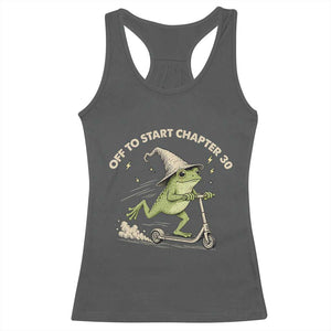 30th Birthday Frog Racerback Tank Top Off To Start Chapter 30 TS10 Dark Heather Print Your Wear