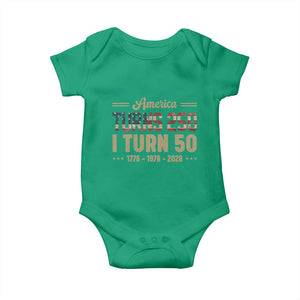 America Turns 250 I Turn 50 50th Birthday Baby Onesie Vintage USA 250th Anniversary 1976 50 Year Old Gift