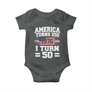 America Turns 250 I Turn 50 50th Birthday Baby Onesie USA 250th Anniversary 1976 50 Year Old Gift