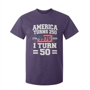 America Turns 250 I Turn 50 50th Birthday T Shirt For Kid USA 250th Anniversary 1976 50 Year Old Gift