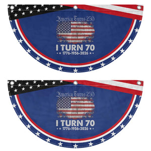 America Turns 250 I Turn 70 Patriotic Fan Flag Vintage 1956 70th Birthday 250th Anniversary USA 70 Year Old Gift
