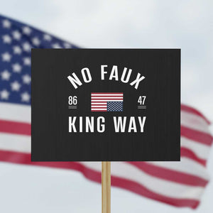 No Kings in America Protest Sign US Flag Upside Down TS10 Horizontal 18" × 24" Black Print Your Wear
