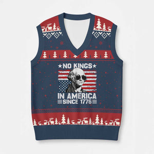 No Kings In America Since 1776 V-Neck Knit Sweater Vest George Washington US Flag Upside Down TS10 Navy Red Print Your Wear